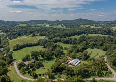Aerial view of farm